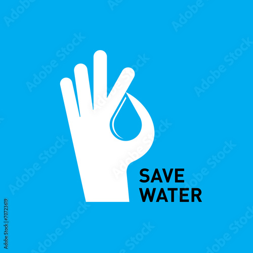 Hand protecting water , creative vector