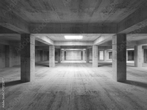 Empty dark abstract industrial concrete interior. 3d illustratio