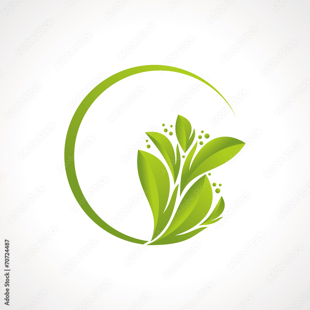 Green leaves - vector background Green leaves - vector background