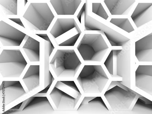 Abstract white honeycomb structure. 3d render background #70724401