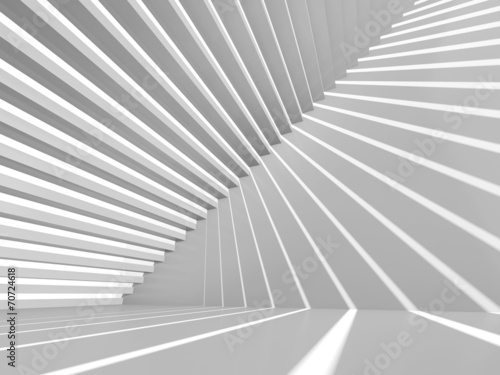 Abstract white 3d interior background with staircase