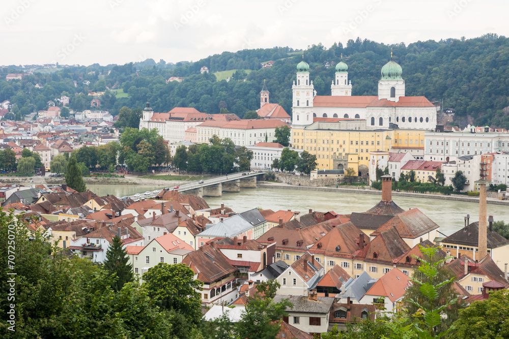 View over Passau and the River Inn