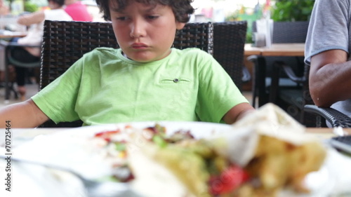 Boy have a full stomach