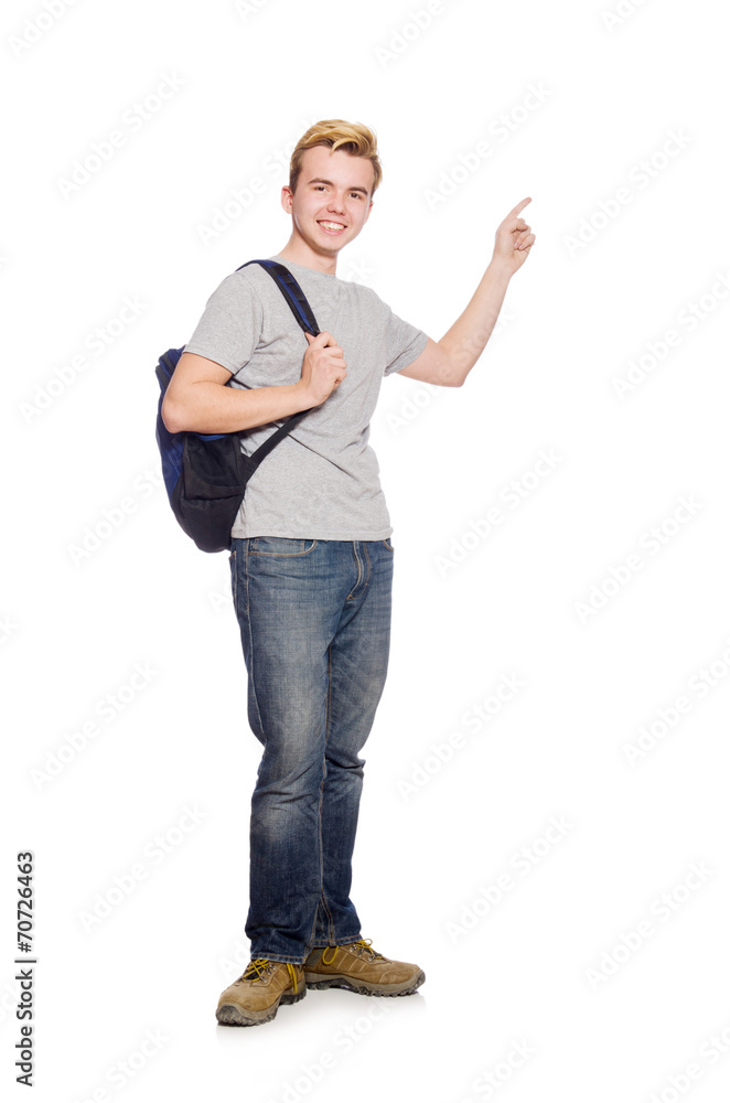 Young student isolated on the white background Young student isolated on the white background