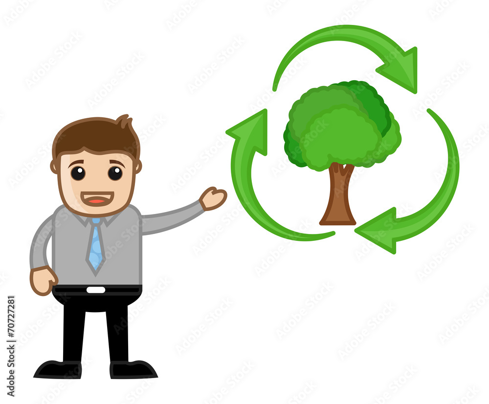 Showing Green Cycle - Nature - Vector Character Illustration Showing Green Cycle - Nature - Vector Character Illustration