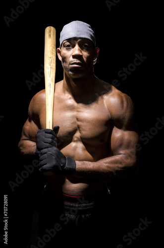 Man holding baseball bat