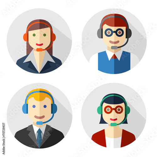 Male and female call center avatars