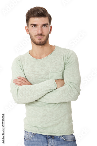 young man in casual fashion on white © juniart