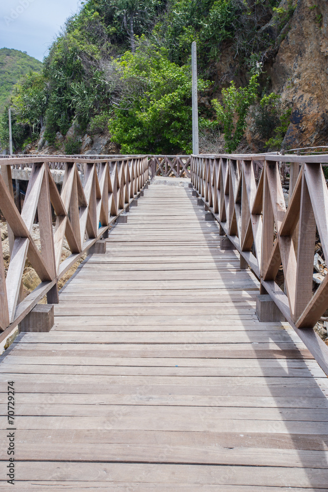 Wooden Bridge with beach
