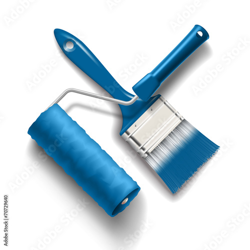 paint brush and roller