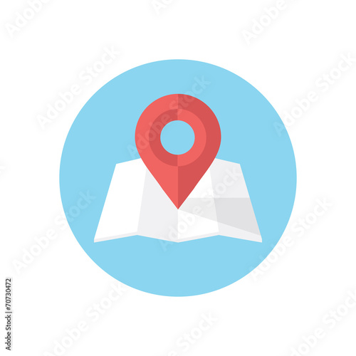 Flat modern vector icon: pin.