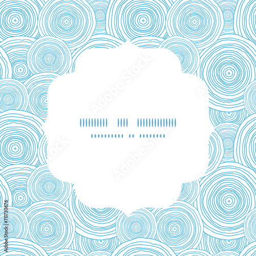 Vector doodle circle water texture round frame seamless pattern