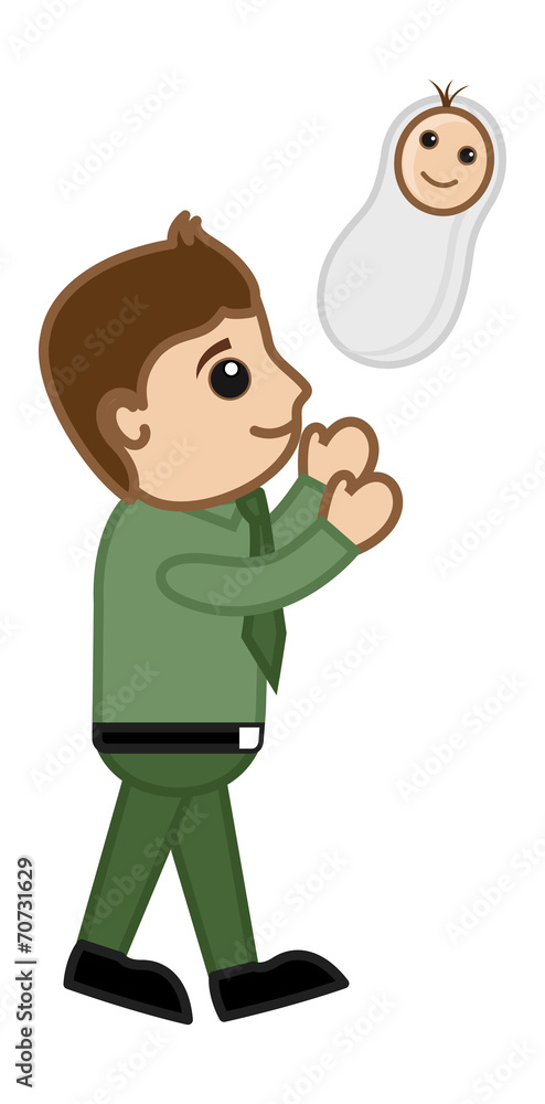 New Dad - Vector Character Cartoon Illustration New Dad - Vector Character Cartoon Illustration