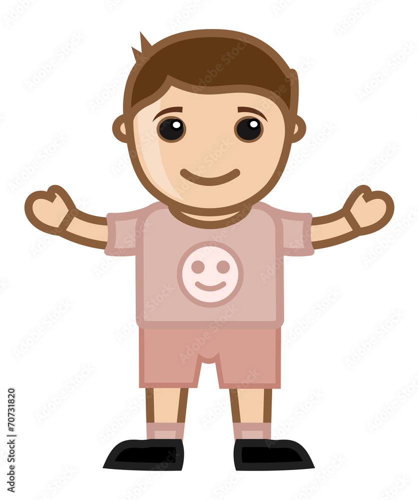 Cute Little Boy - Vector Cartoon Illustration Cute Little Boy - Vector Cartoon Illustration