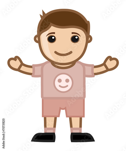 Cute Little Boy - Vector Cartoon Illustration