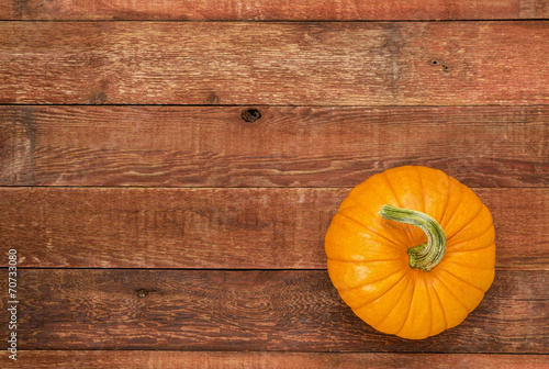 autumn pumpkin on rustic wood