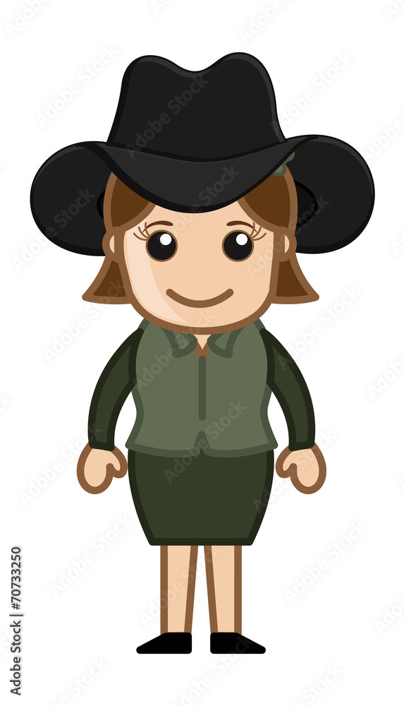 Cowgirl - Vector Character Cartoon Illustration
