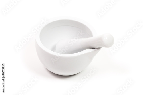 white porcelain mortar and pestle set