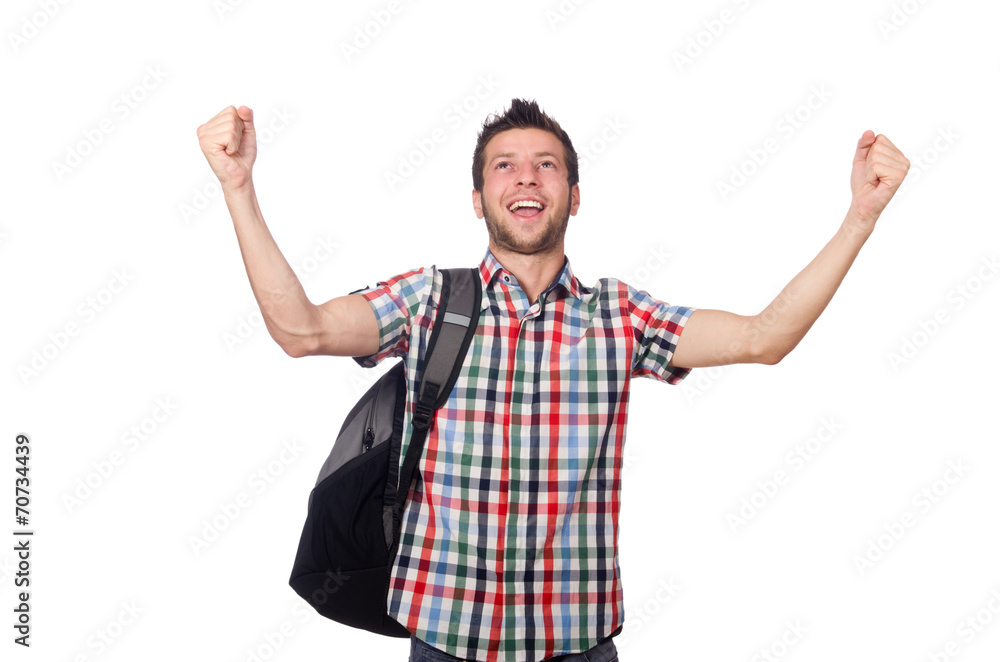 Young student isolated on the white background Young student isolated on the white background