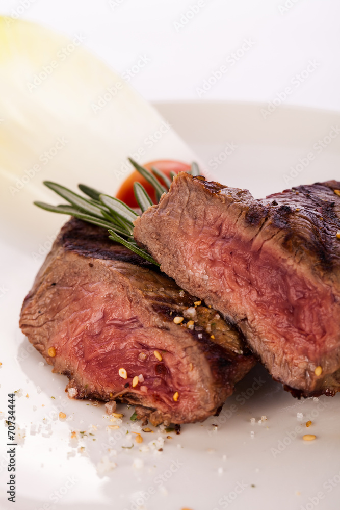 Succulent medium rare beef steak Succulent medium rare beef steak