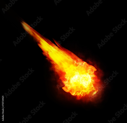 Fotografie ball of fire (fireball) on black background