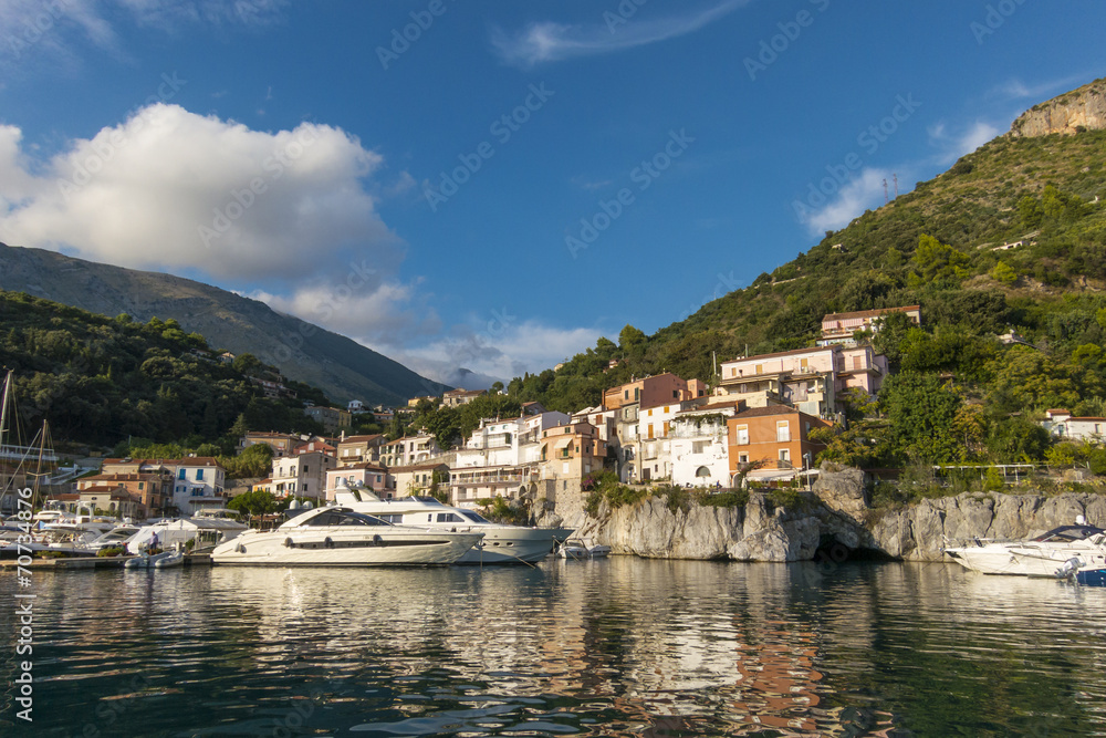 beautiful view of Maratea port, in south Italy