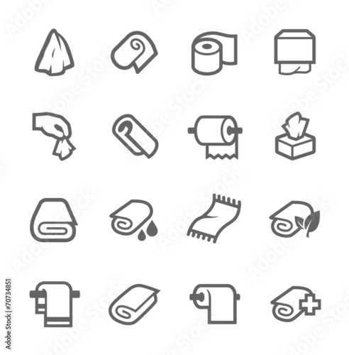 Towels and Napkins Icons