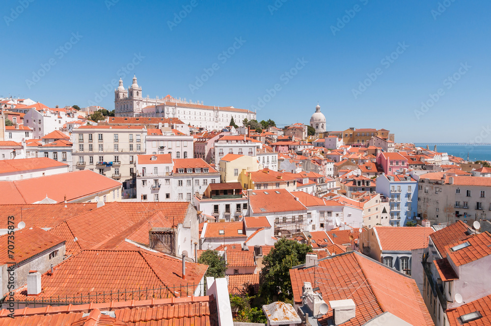 View of the Alfama district in Lisbon