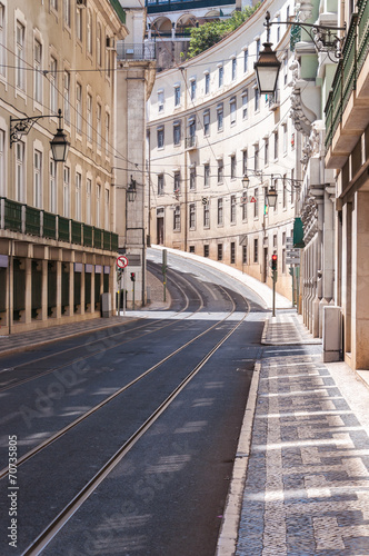 Empty street in Lisbon downtown © mkos83