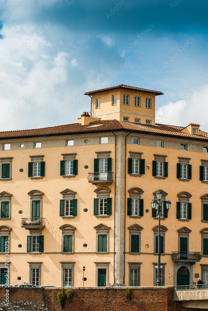 Fototapeta premium Facciata palazzi signorili, centro storico, Pisa