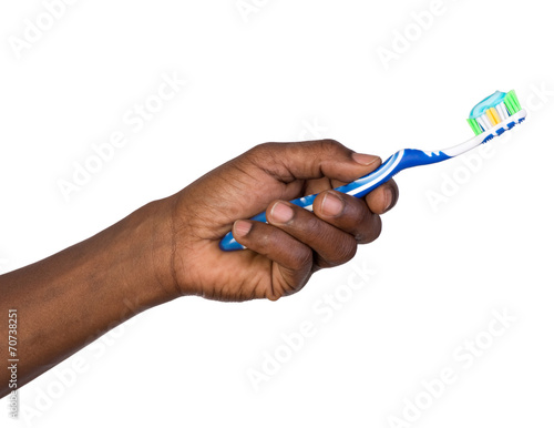 Man holding a toothbrush