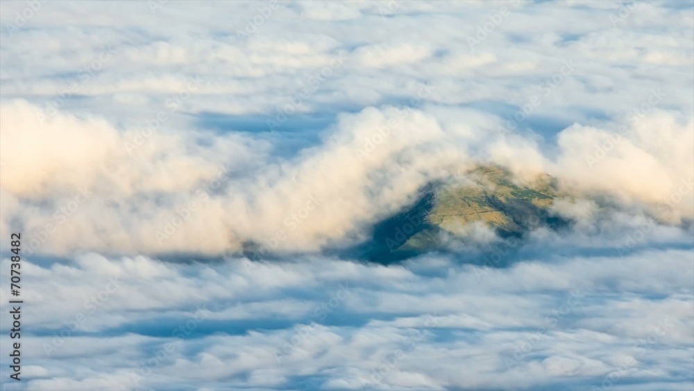 Amazing clods view from the top of Pico volcano Amazing clods view from the top of Pico volcano