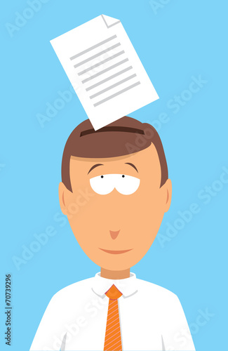 Businessman memorizing a document