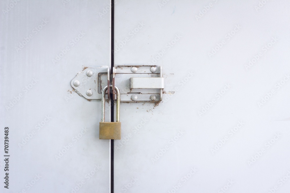 metal door with lock