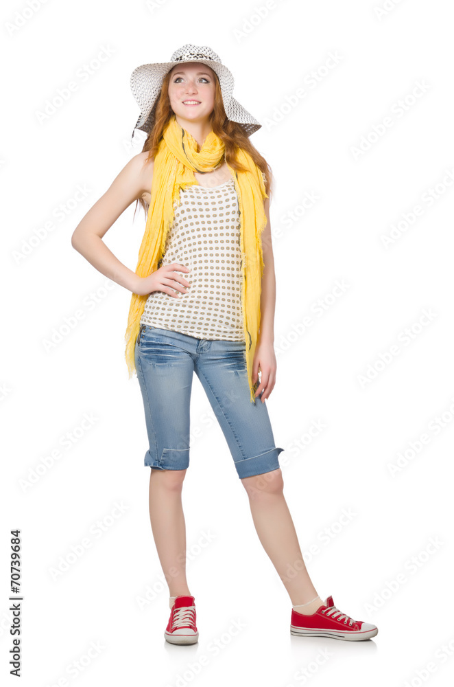 Young student isolated on the white background