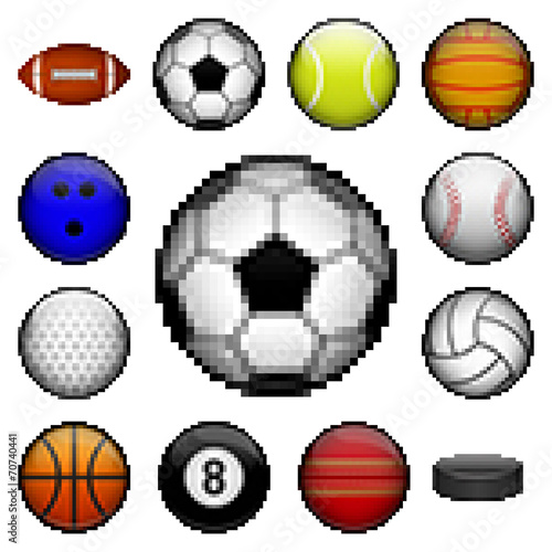 Pixel sports balls