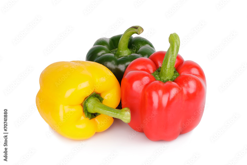bell peppers or capsicum isolated on white background bell peppers or capsicum isolated on white background