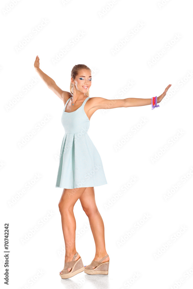 Attractive young woman full length portrait isolated on white Attractive young woman full length portrait isolated on white