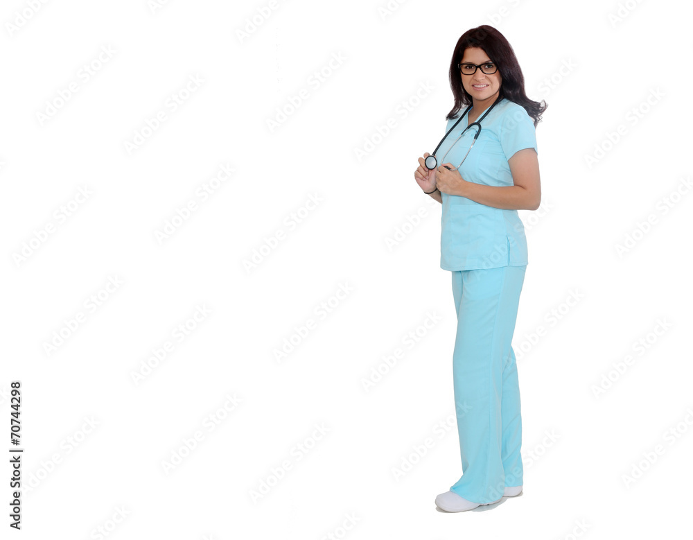 Portrait of Nurse white copy space Portrait of Nurse white copy space
