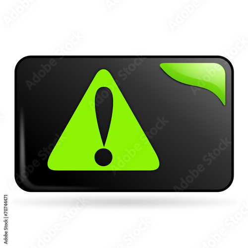 danger sur bouton web rectangle vert