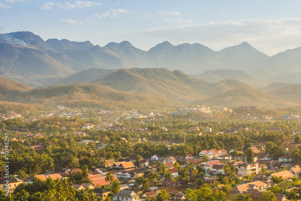 Fototapeta premium Luang Prabang above view, Laos