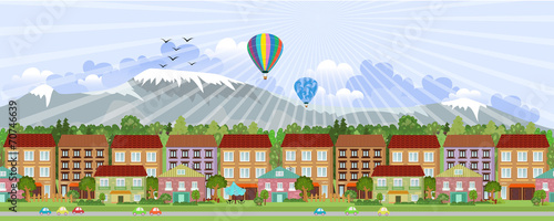 panorama. summer city life