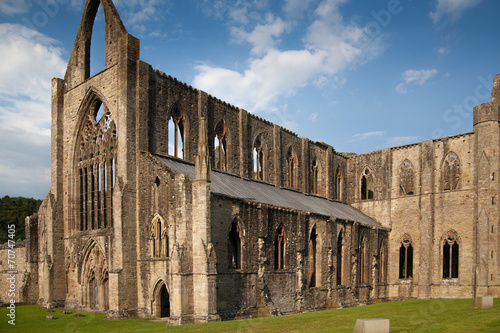 Tintern abbey cathedral ruins. Abbey was established at 1131.  photo
