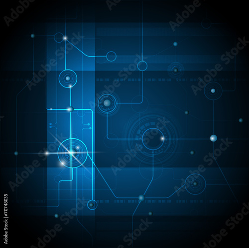 Vector illustration.Abstract hi-tech blue background