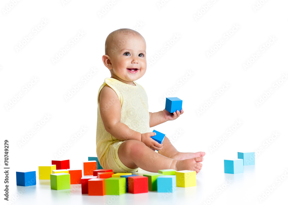 baby playing with building block toys baby playing with building block toys