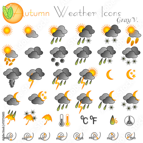 Autumn weather icons