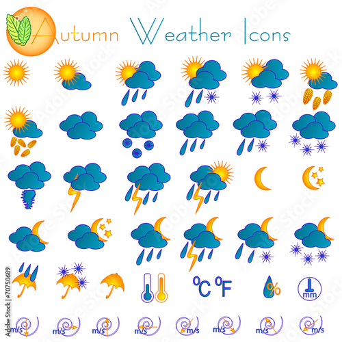 Autumn weather icons