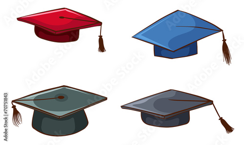Simple sketches of graduation caps