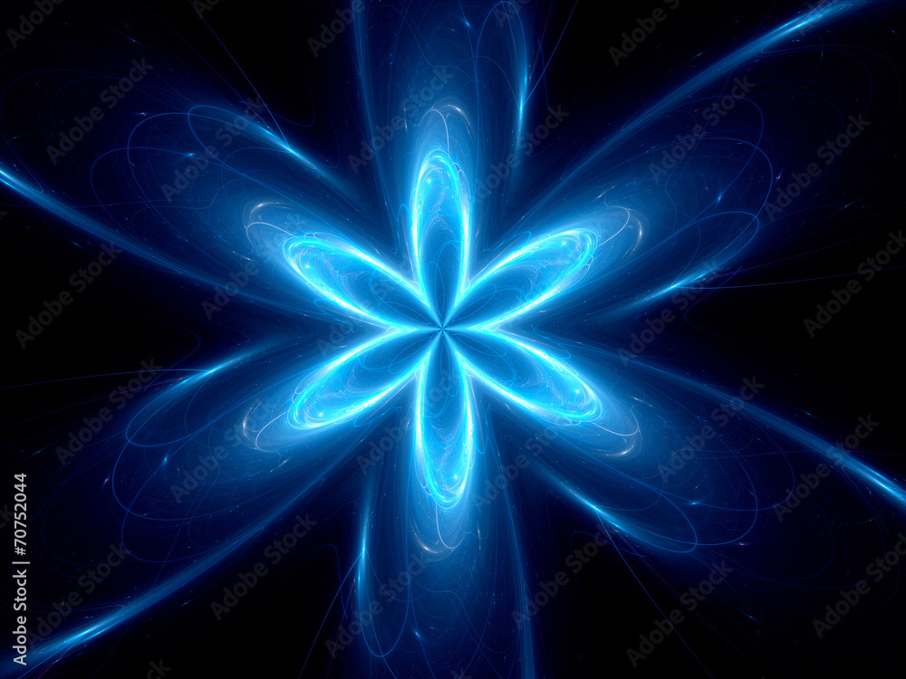 Obraz premium Blue glowing space flower fractal