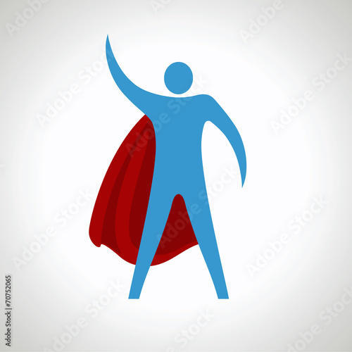 super hero cartoon silhouette icon. abstract